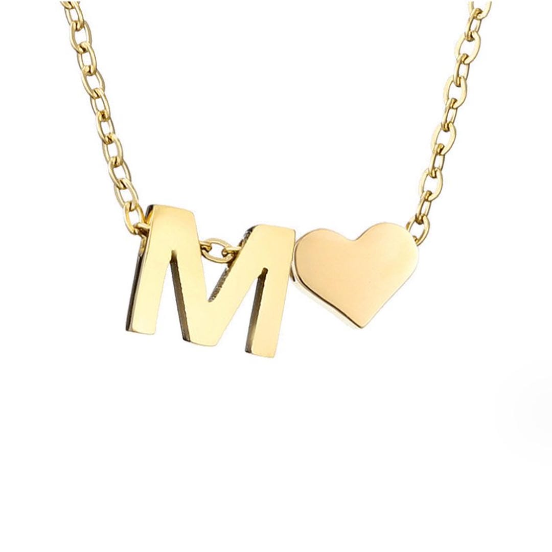 Collar con inicial y corazón de oro personalizado – imagen 18