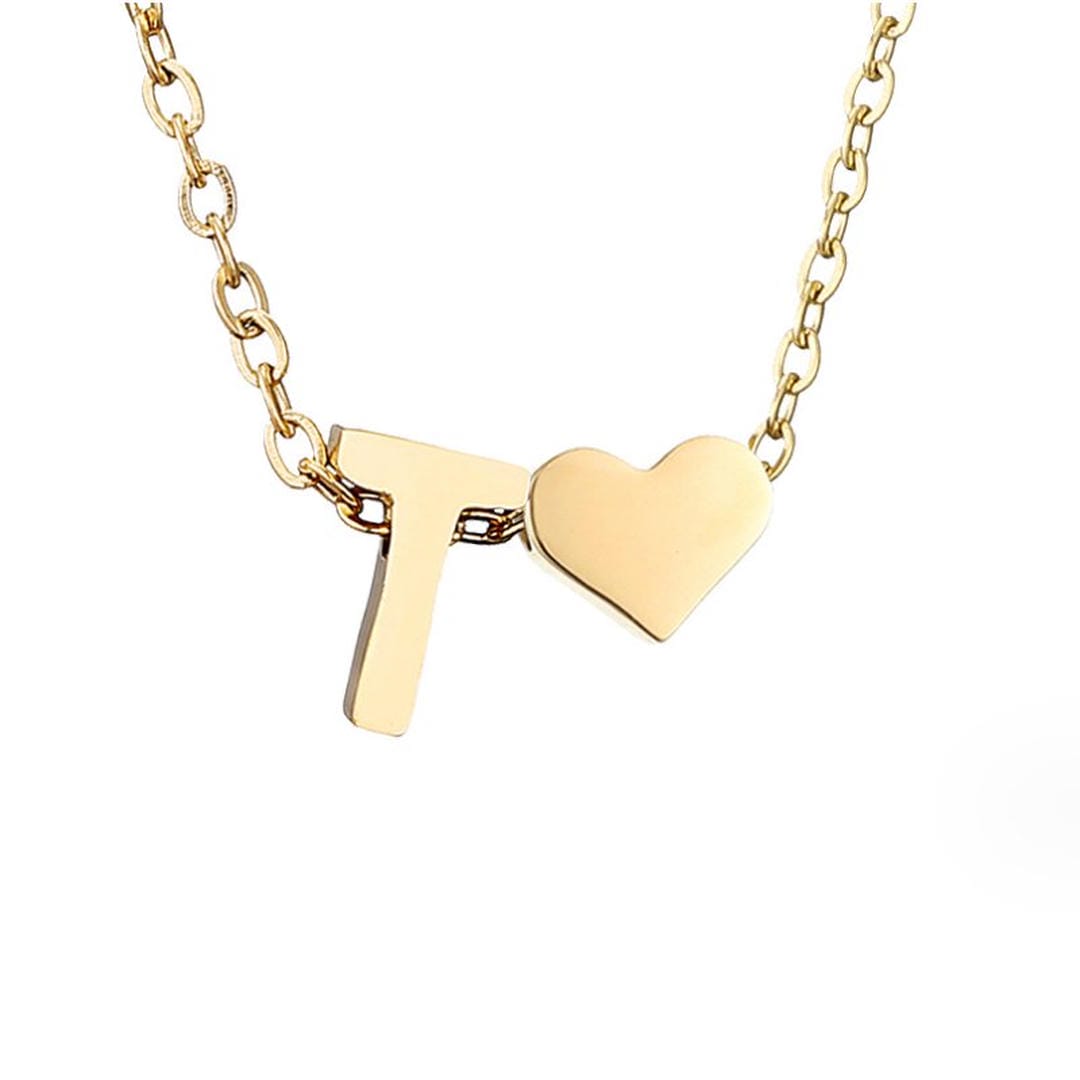 Collar con inicial y corazón de oro personalizado – imagen 25