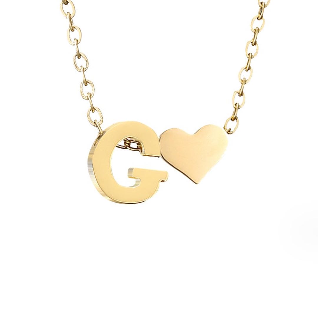 Collar con inicial y corazón de oro personalizado – imagen 12