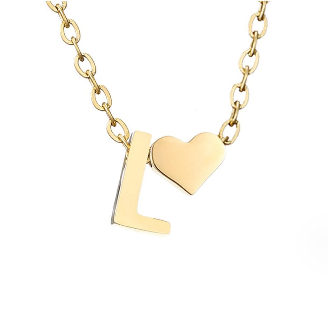 Collar con inicial y corazón de oro personalizado – imagen 17