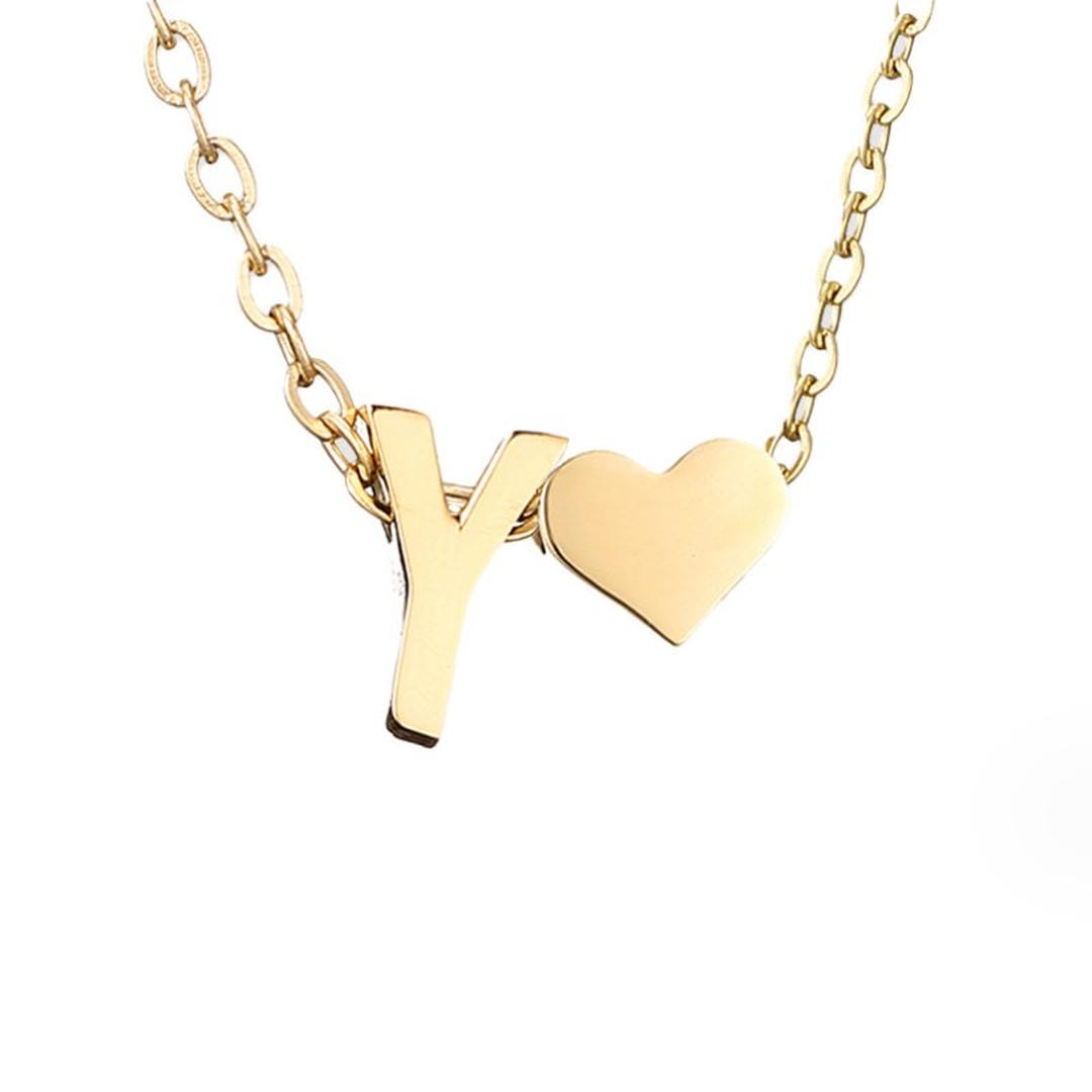 Collar con inicial y corazón de oro personalizado – imagen 30