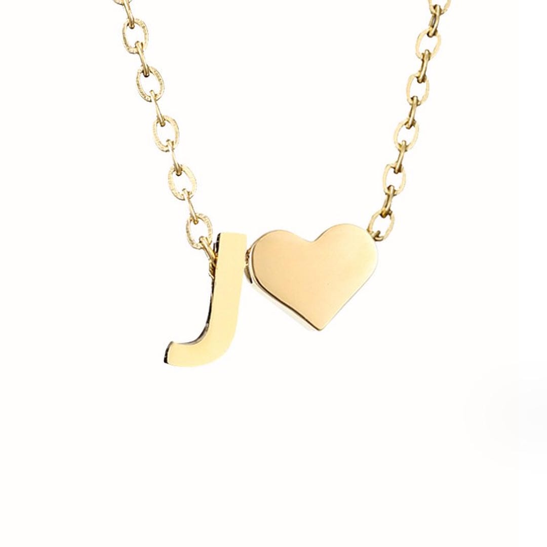 Collar con inicial y corazón de oro personalizado – imagen 15