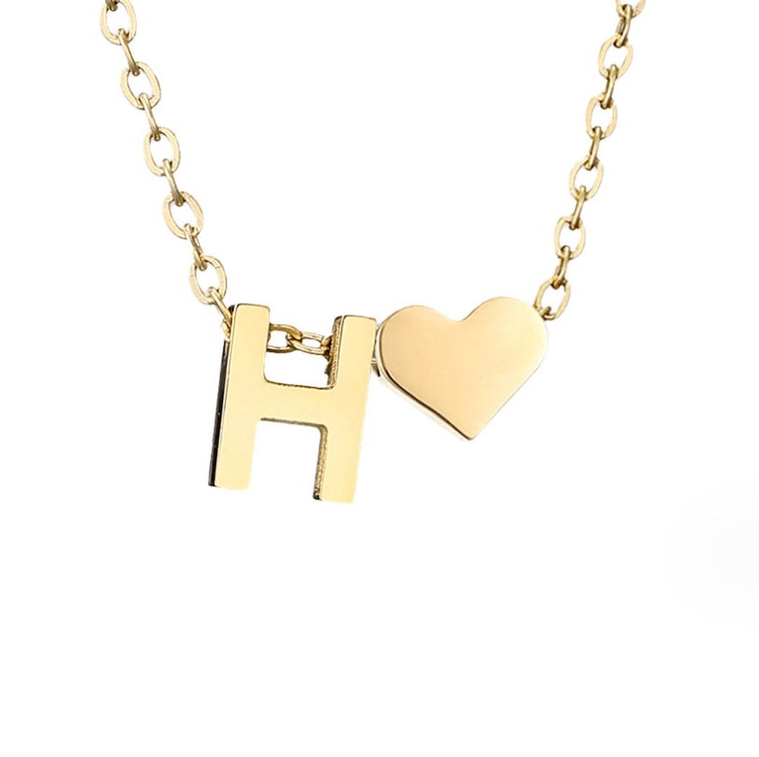 Collar con inicial y corazón de oro personalizado – imagen 13