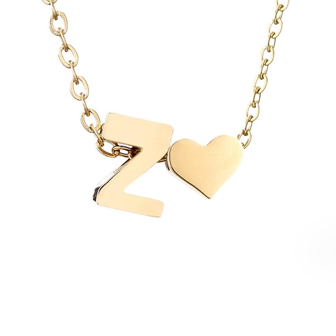 Collar con inicial y corazón de oro personalizado – imagen 31