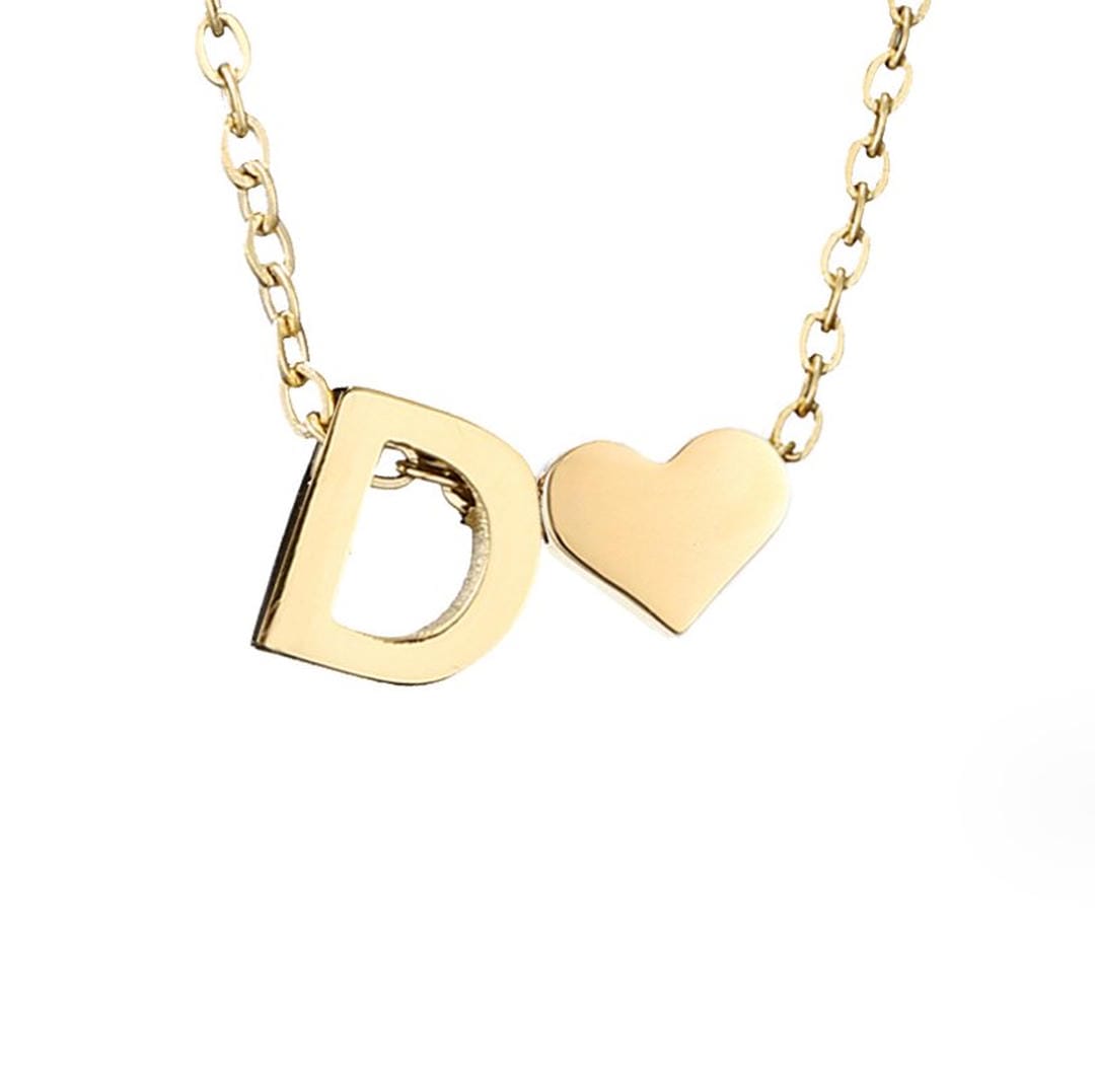 Collar con inicial y corazón de oro personalizado – imagen 9
