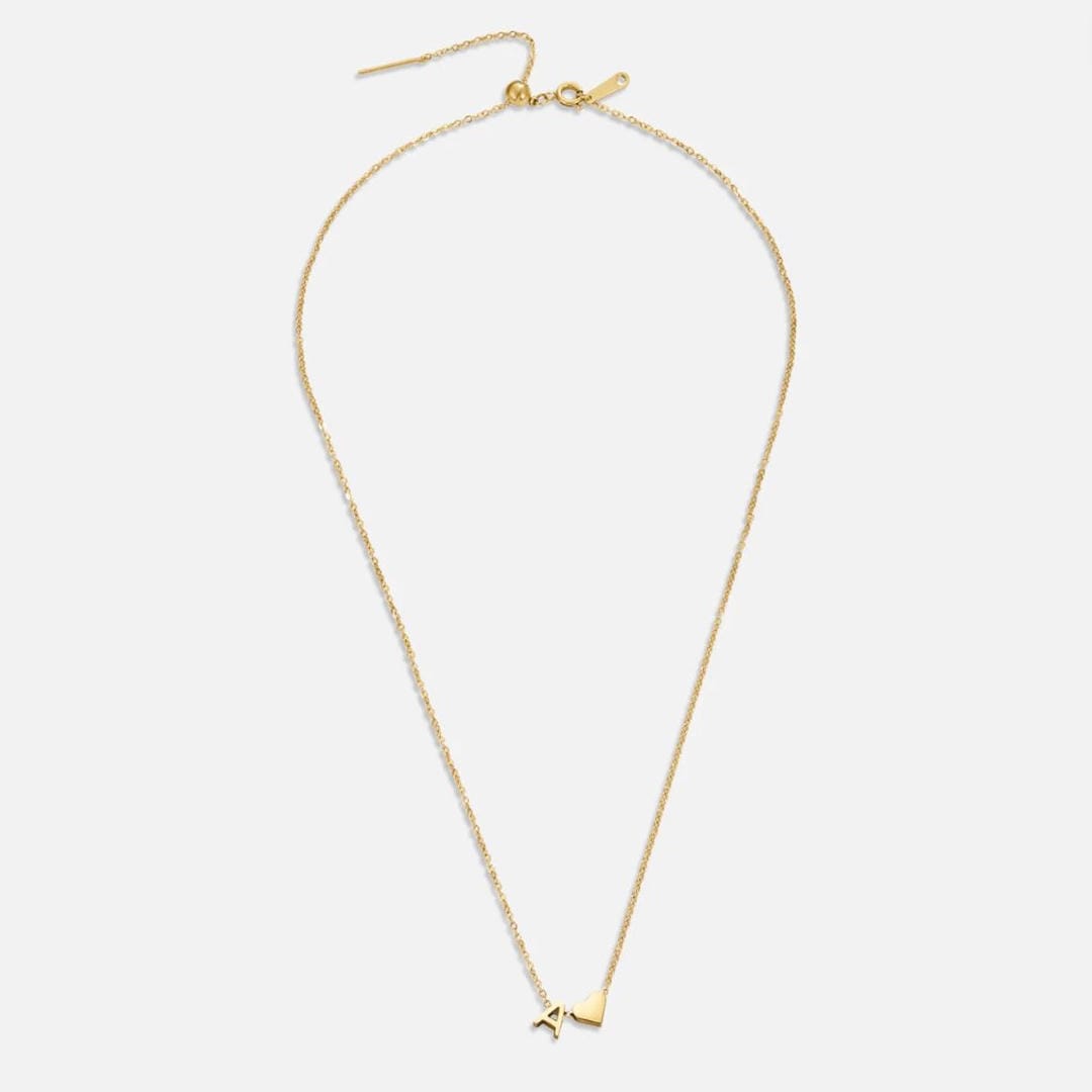 Collar con inicial y corazón de oro personalizado – imagen 4
