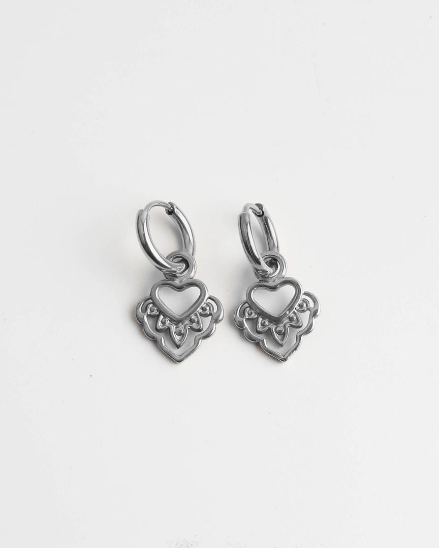 Pendientes colgantes de corazón boho – imagen 3