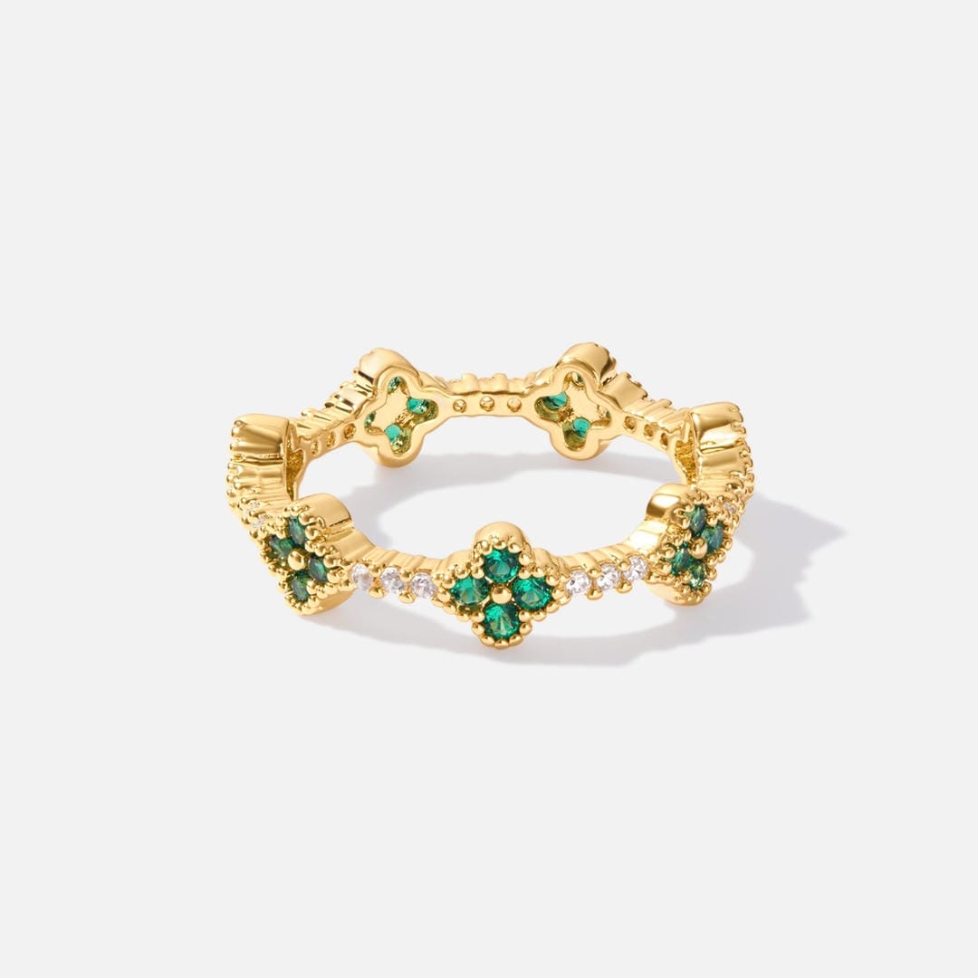 Anillo de cristal con trébol de cuatro hojas – imagen 3
