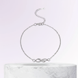 Tobillera de plata con dije infinito delicado – imagen 2