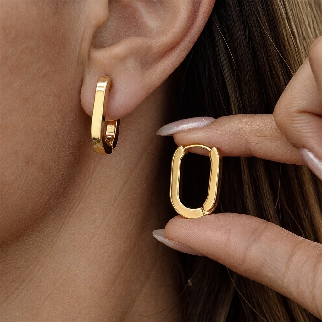Pendientes aro cuadrado refinados