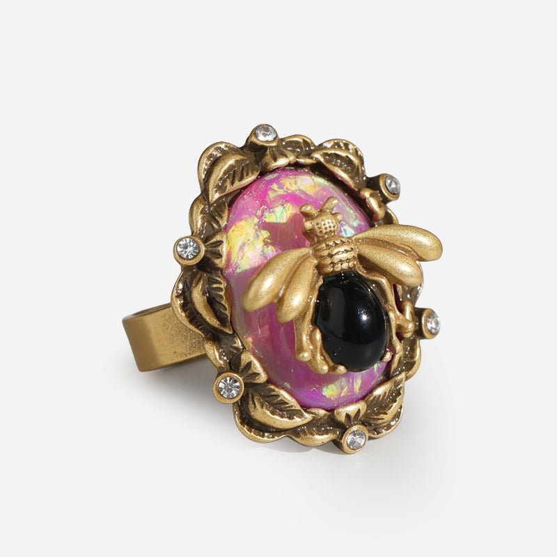 Anillo abeja dorada ensoñación