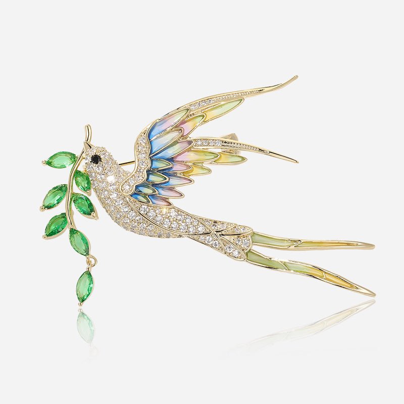 Broche de golondrina dorada