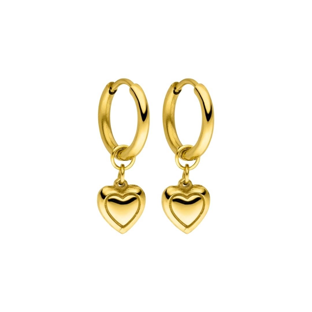 Pendientes de corazón elegantes con brillo – imagen 2