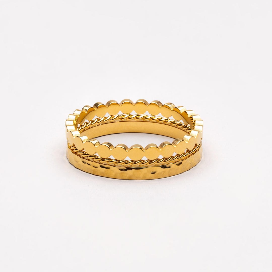 Conjunto de tres anillos de uso diario — Carmen, Lucía & Rocío