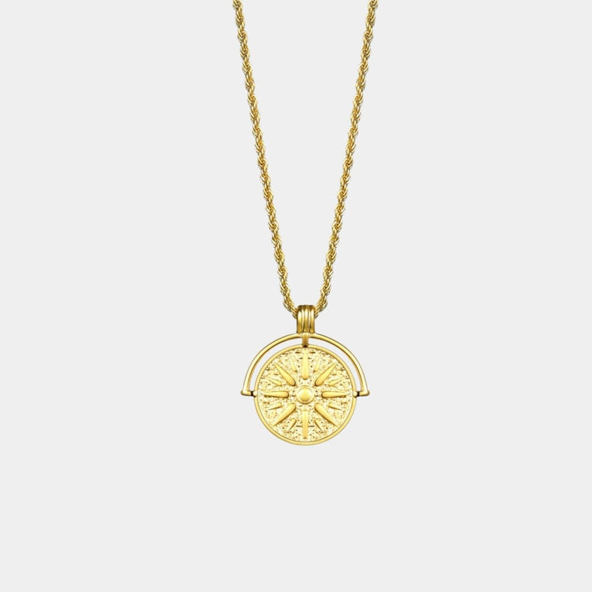 Collar con colgante de sol en plata o oro