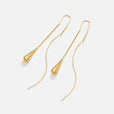 Pendientes dorados de borla en forma de gota – imagen 3