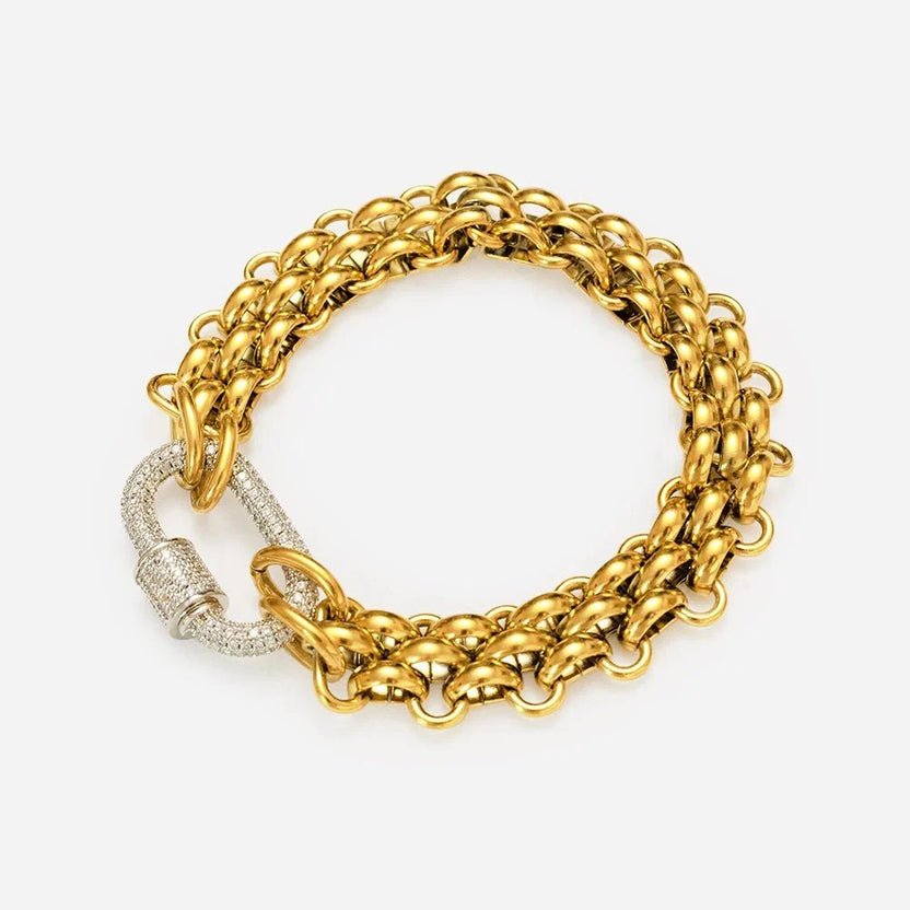 Pulsera dorada esculpida Verge