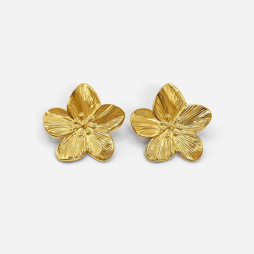 Pendientes florales dorados chic