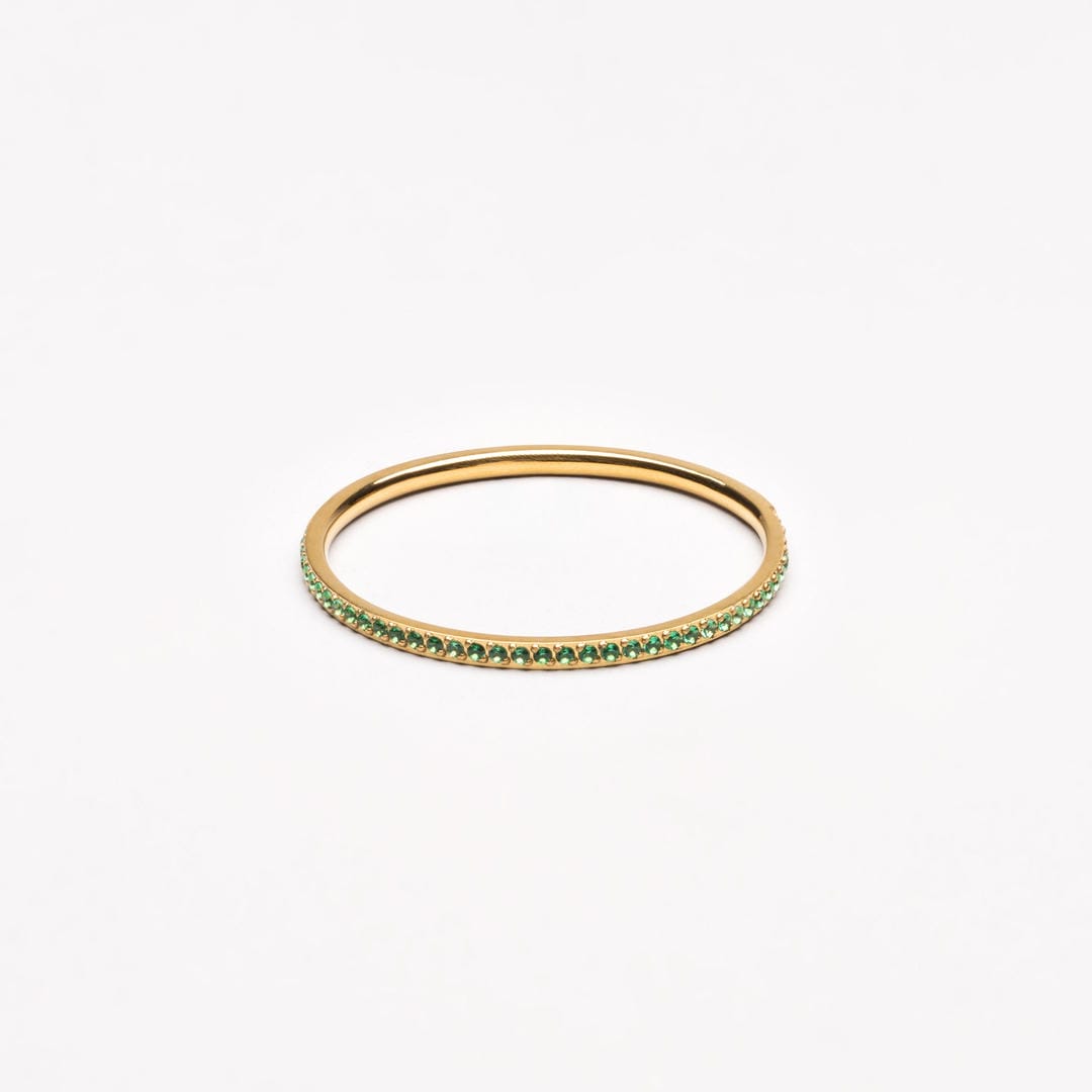 Anillo Cielo Verde con circonitas verdes — Carmen, Lucía & Rocío