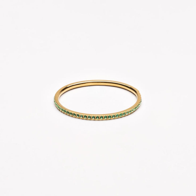 Anillo Cielo Verde con circonitas verdes — Carmen, Lucía & Rocío