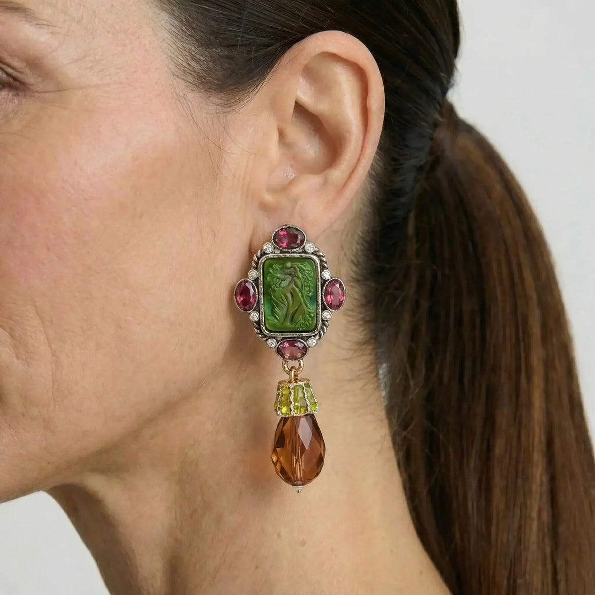 Pendientes colgantes escarlata de herencia – imagen 2