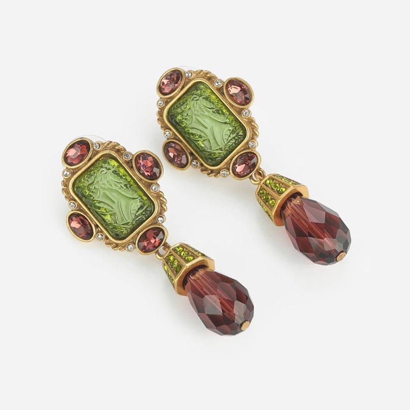 Pendientes colgantes escarlata de herencia