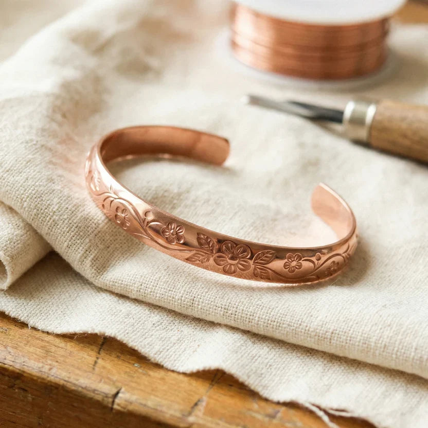 Pulsera de cobre Flor del Legado — Carmen, Lucía & Rocío