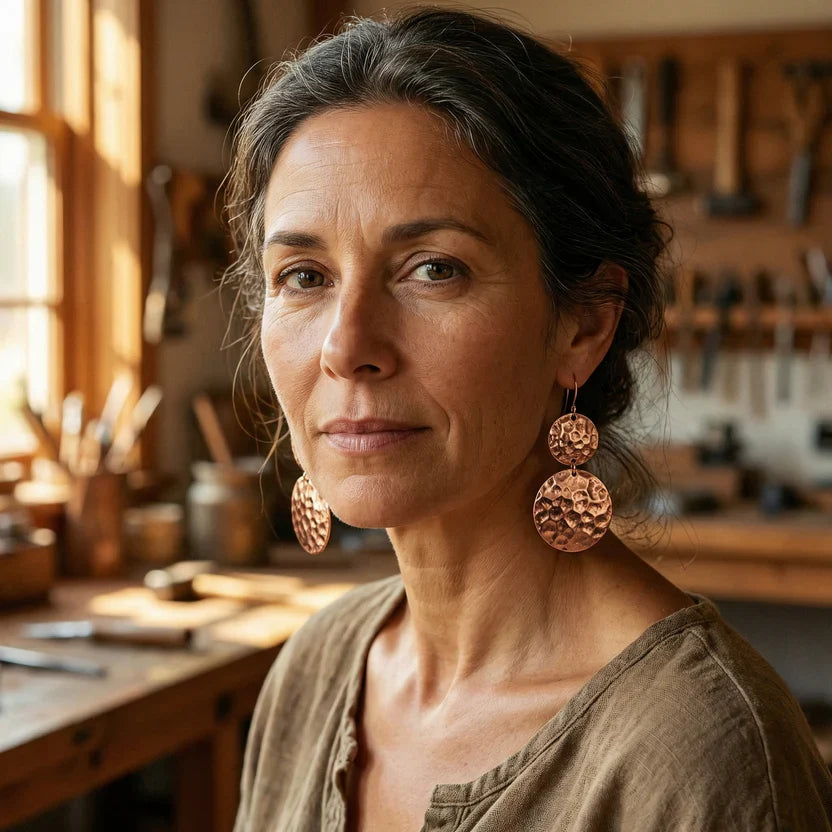 Pendientes de cobre Solstice Glow – imagen 2