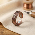 Anillo statement de cobre con flor
