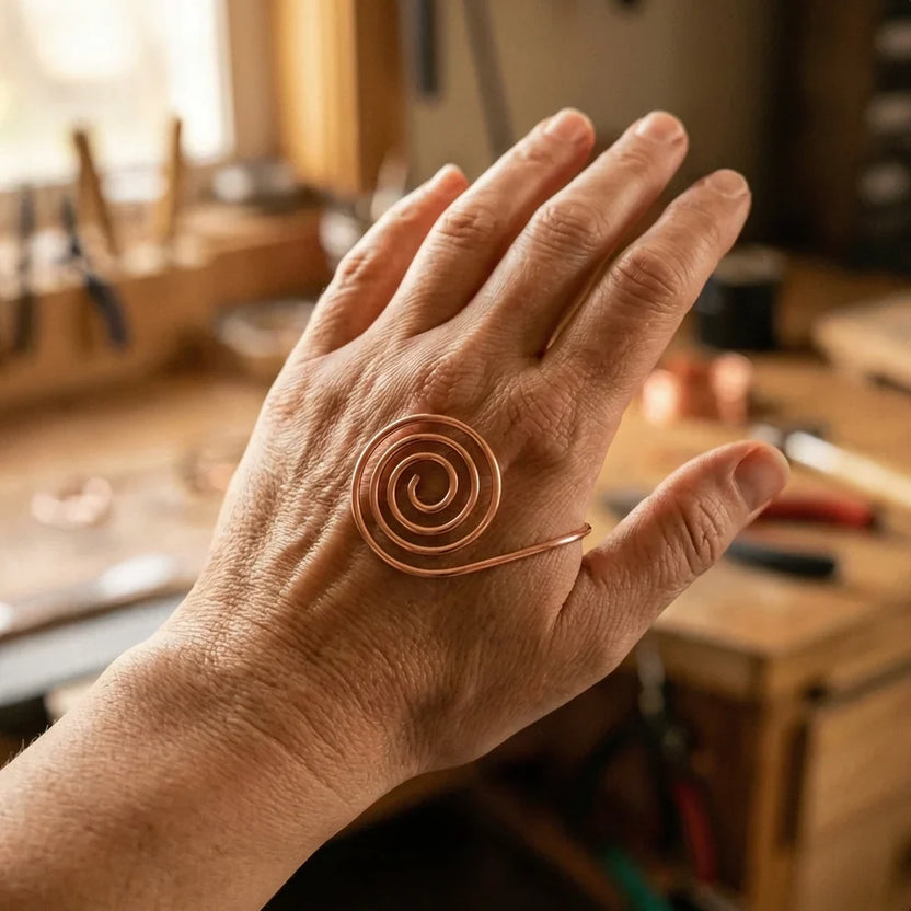 Espiral de cobre para la mano Flujo crepuscular