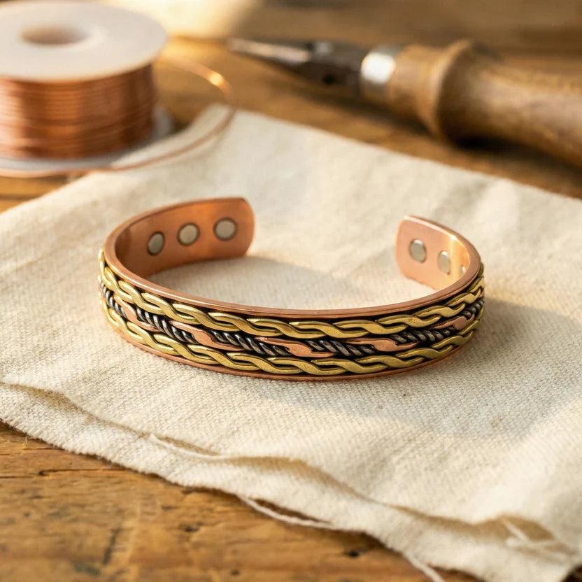 Pulsera de cobre con trenzado infinito – imagen 2