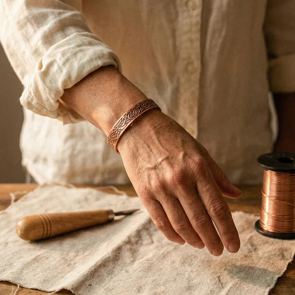 Pulsera de cobre musgo del bosque – imagen 2