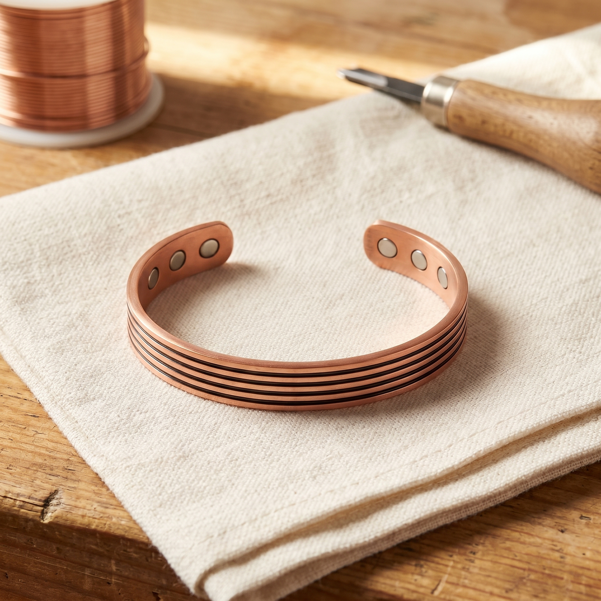 Pulsera de cobre Armonía Serena — Carmen, Lucía & Rocío