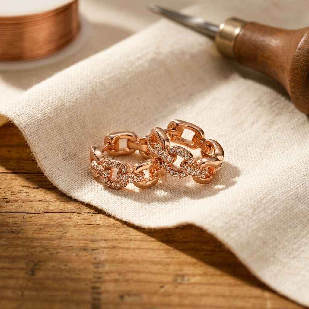 Pendientes de cobre Tor llamativos