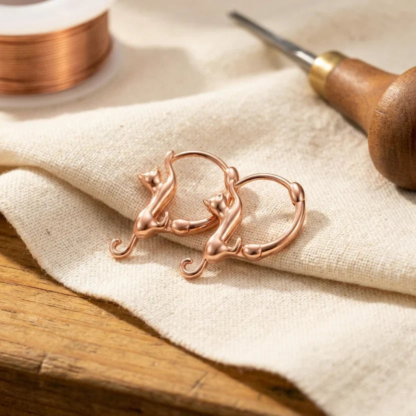 Pendientes de cobre con espiral noble – imagen 2