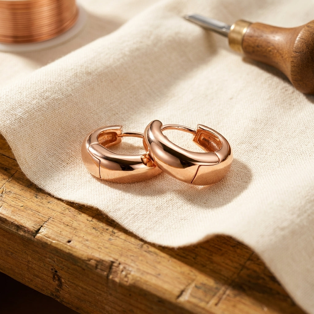 Pendientes de aro de cobre Linnet – imagen 2