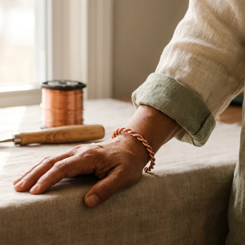 Pulsera de cobre Viaje Tensor — Carmen, Lucía & Rocío