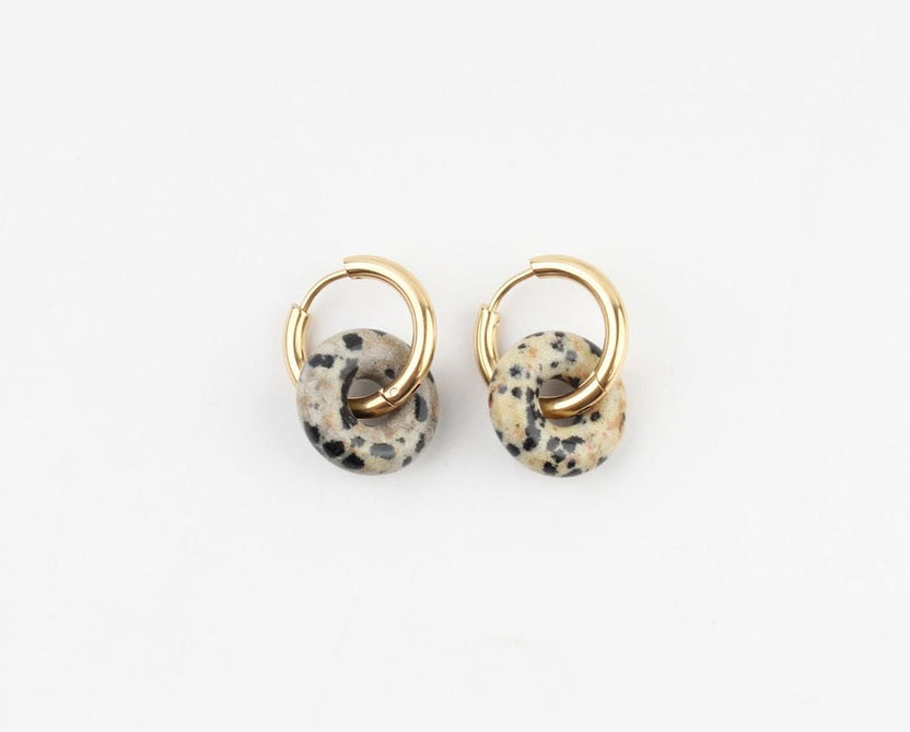 Pendientes aro donut de piedra