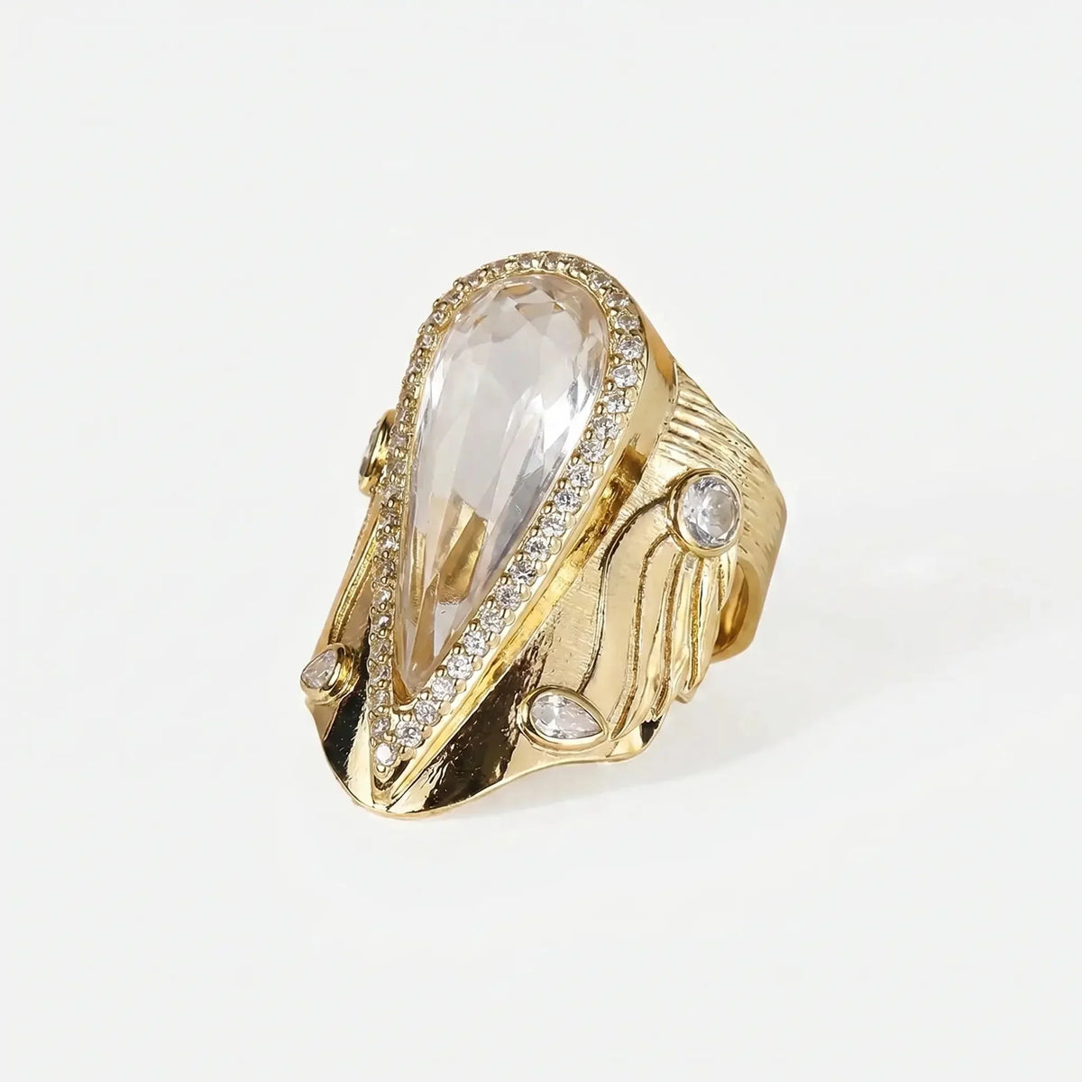 Anillo icónico halo con gota – imagen 9