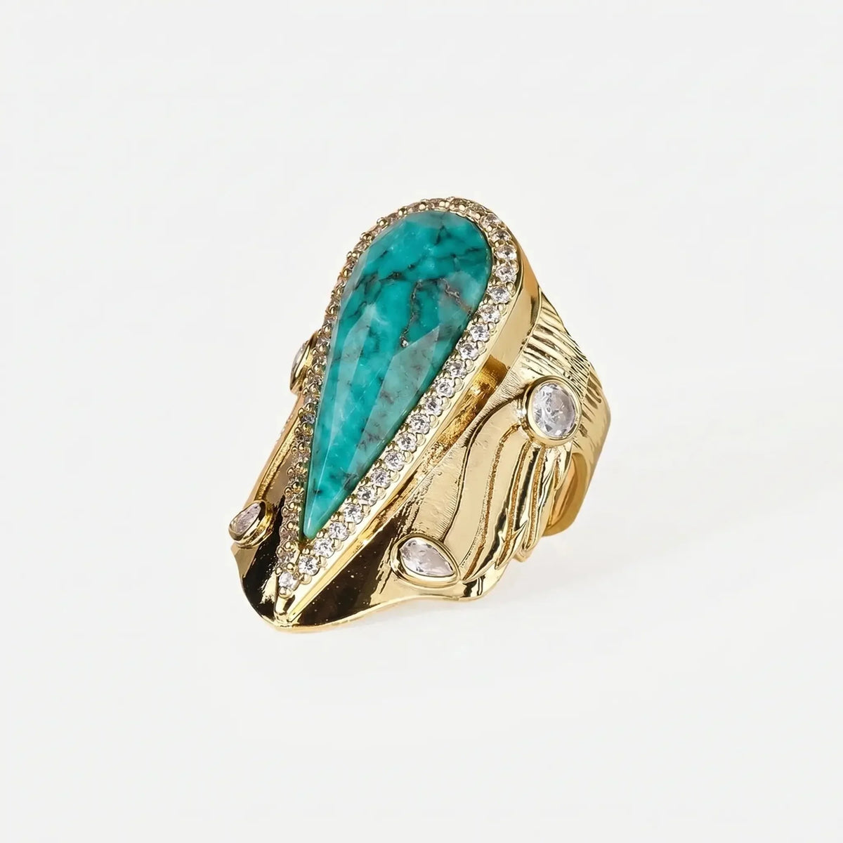 Anillo icónico halo con gota – imagen 3