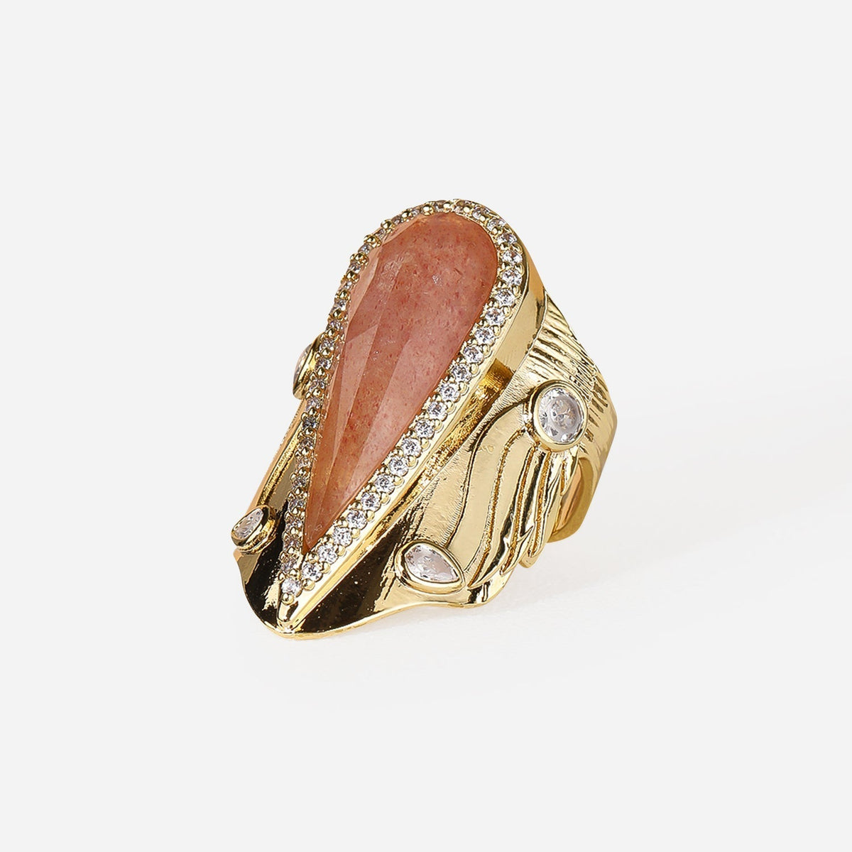 Anillo icónico halo con gota
