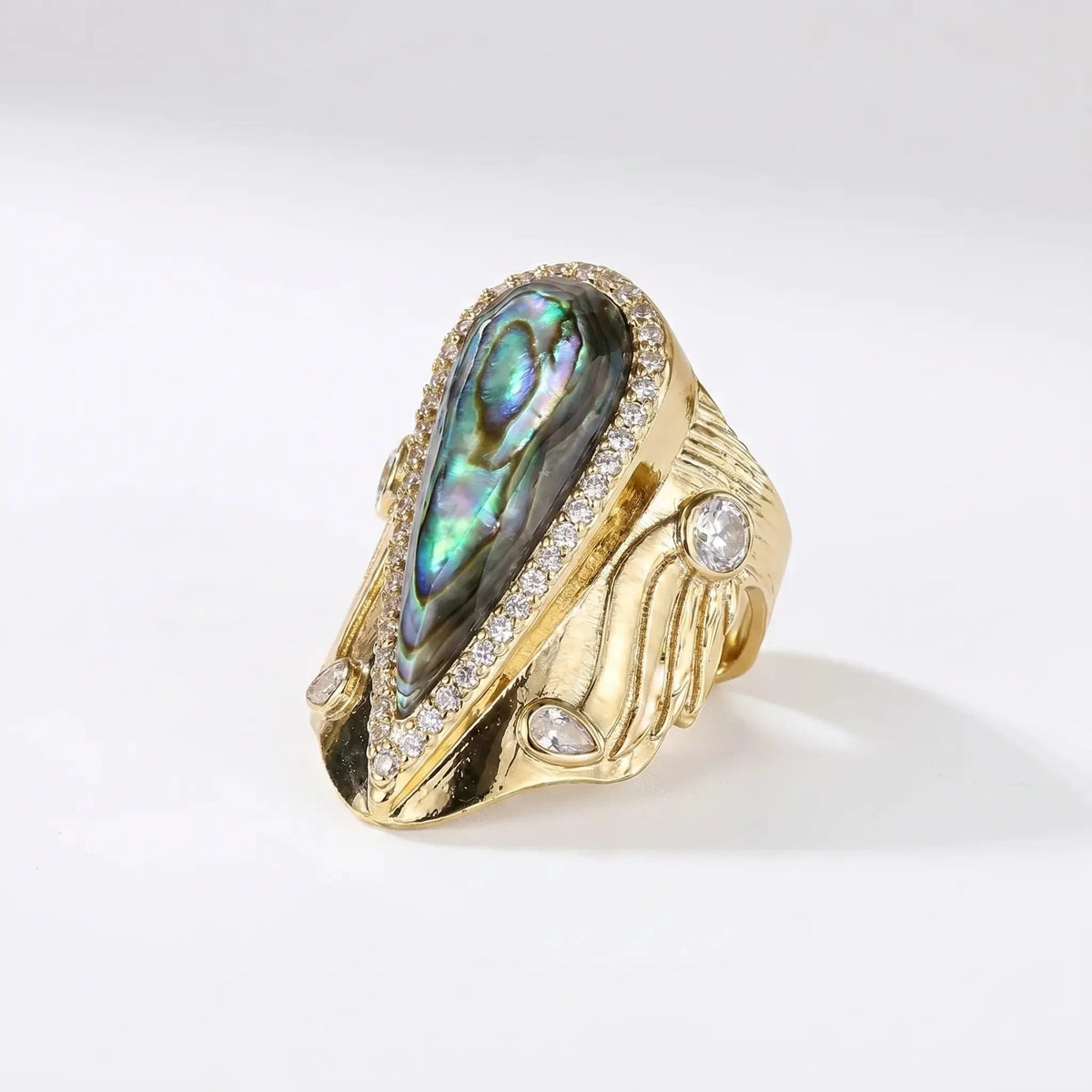 Anillo icónico halo con gota – imagen 8