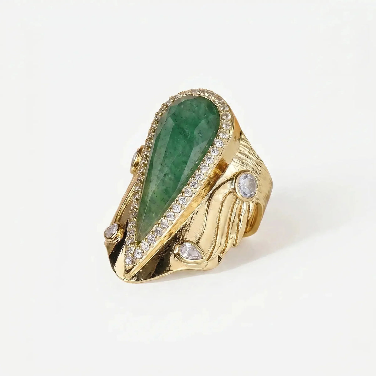 Anillo icónico halo con gota – imagen 2