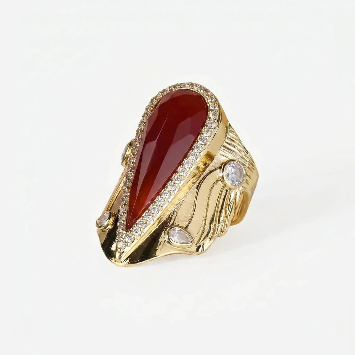 Anillo icónico halo con gota – imagen 7