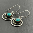 Pendientes bohemios de Saturno en turquesa y dorado – imagen 2