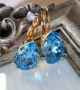 Pendientes vintage de cristal azul – imagen 2