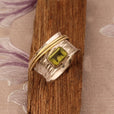 Anillo vintage de doble tono con cara ancha – imagen 3
