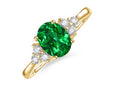 Anillo vintage ovalado de esmeralda llamativo – imagen 2
