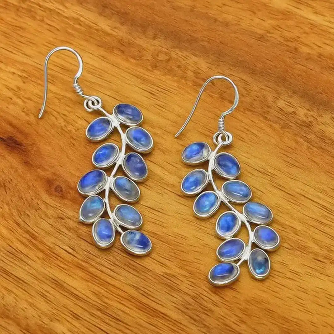Pendientes elegantes de piedra de luna morada – imagen 2