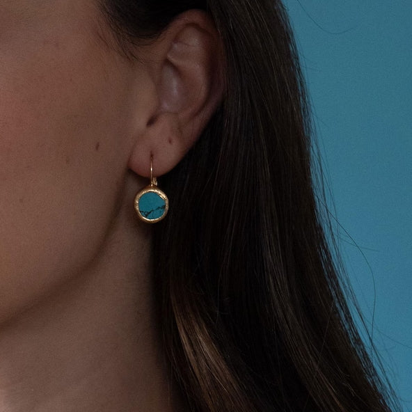 Pendientes de oro con turquesa – imagen 2